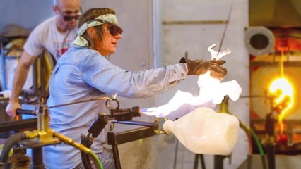 How a Master Glass Blower Makes Huge Abstract Vases