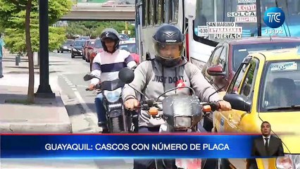 Guayaquil: Cascos con número de placa