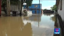 Minatitlán sigue bajo el agua por incremento del río Coatzacoalcos