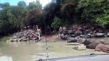 CRIKEY Crocodiles on the road at Cahills Crossing, Kakadu National Park, Northern Territory | September 28, 2022 | Katherine Times