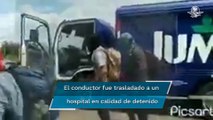 Normalistas incendian y roban con violencia tres camiones de reparto en Michoacán