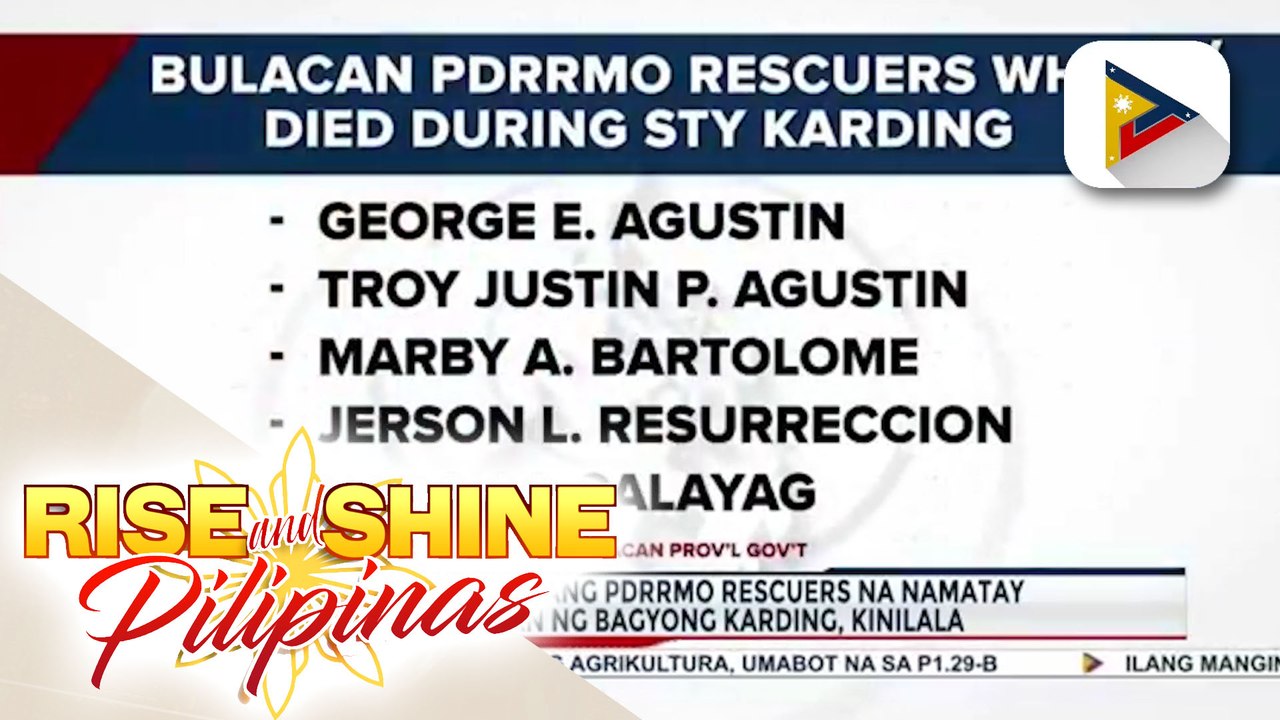 Kabayanihan ng limang PDRRMO rescuers na namatay sa kasagsagan ng Bagyong #KardingPH, kinilala