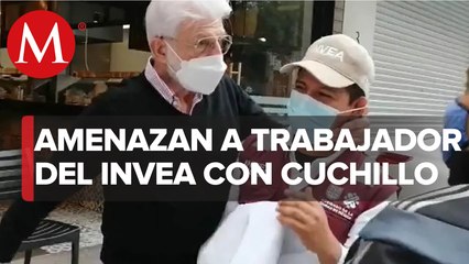 Dueño de taquería en CdMx amaga con cuchillo a trabajador del Invea por suspender su negocio