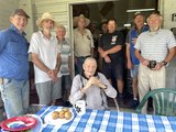 Gordon Evans celebrates his 97th birthday at the Kooralbyn Men's Shed, September 28, 2022, Beaudesert Times.