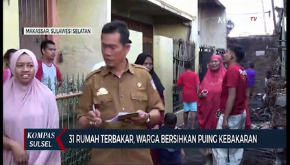 31 Rumah Terbakar, Warga Bersihkan Puing Kebakaran