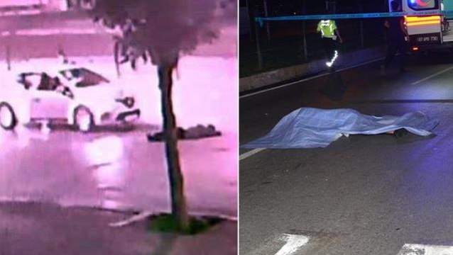 Dövüp yola bıraktıkları gencin üzerinden taksi geçti! Kan donduran olay anbean kamerada