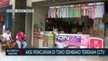 Aksi Pencuri Bersenjata Tajam Bobol Toko Sembako Terekam CCTV