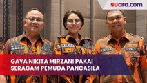 Gaya Nikita Mirzani Pakai Seragam Pemuda Pancasila, Netizen: Diajakin Debat Tuh di Mata Najwa