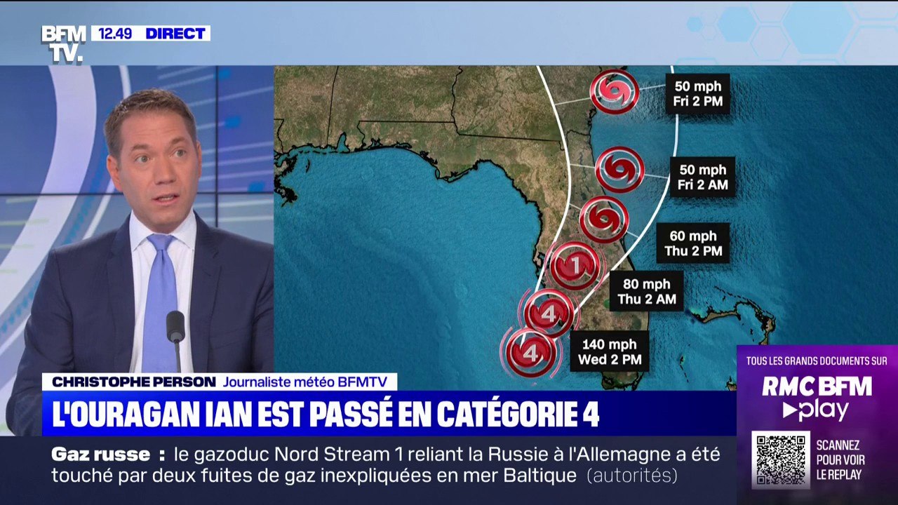L'ouragan Ian se renforce et passe en catégorie 4 "extrêmement dangereuse"