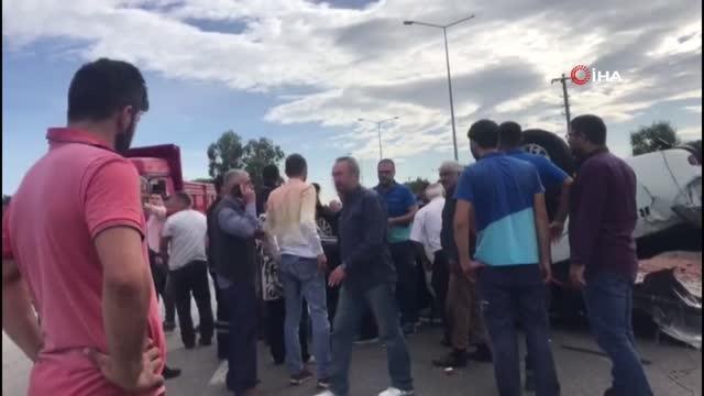 Samsun haberleri! Samsun'da pikap takla attı, sürücü ve eşi yaralandı