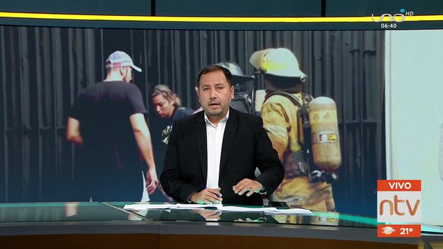Incendio en taller mecánico dejó a una persona herida.