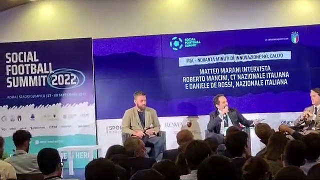 Il ct Roberto Mancini al Social Football Summit