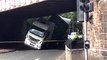 Lorry becomes stuck under railway bridge at Cameron Toll