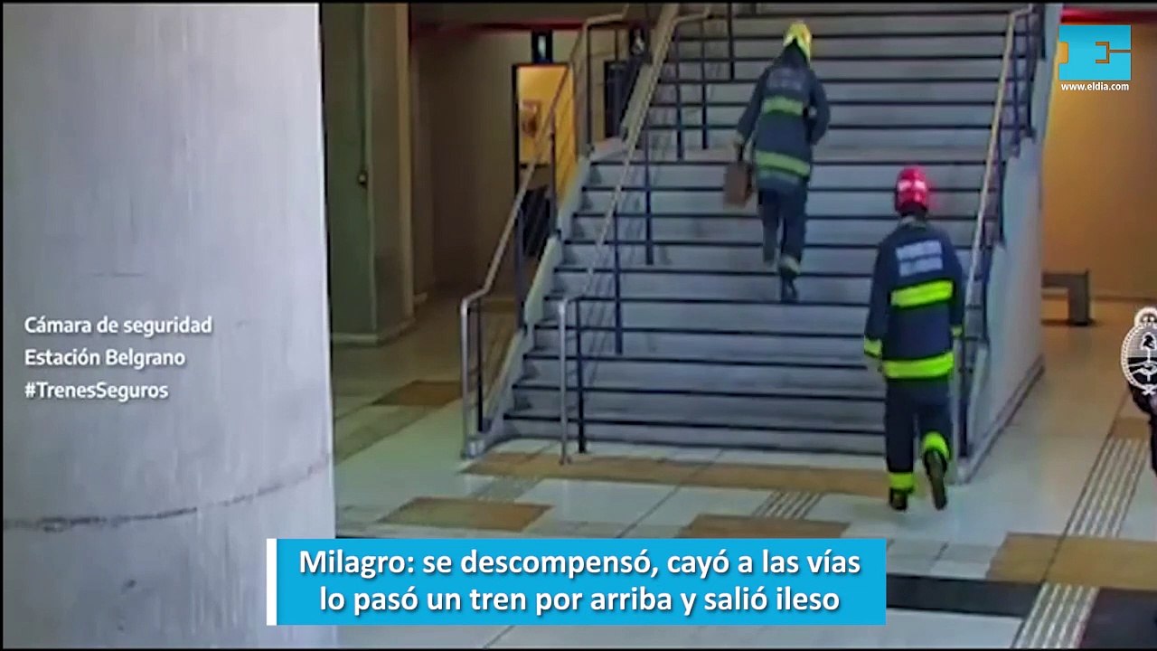 Milagro, se descompensó, cayó a las vías, lo pasó un tren por arriba y salió ileso