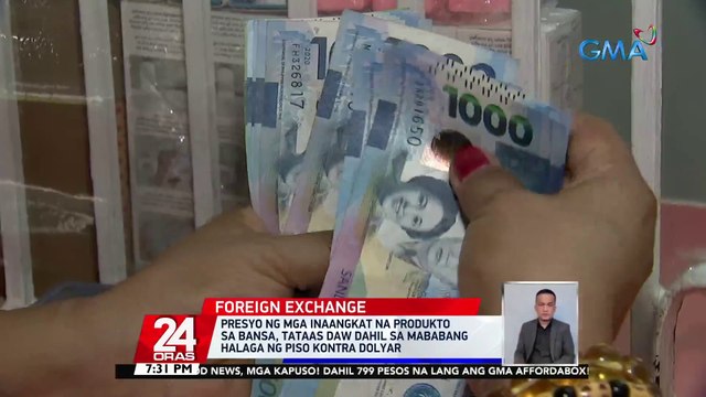 Presyo ng mga inaangkat na produkto sa bansa, tataas daw dahil sa mababang halaga ng piso kontra dolyar | 24 Oras