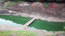 Baraj suları çekilince eski köprü ortaya çıktı