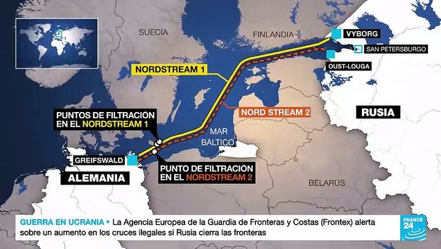 UE advierte respuesta fuerte por fugas de gas en gasoductos Nord Stream 1 y 2