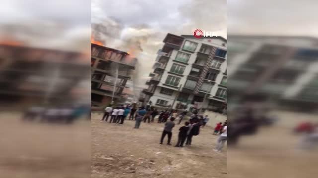 Son dakika haber... İnşaatta yangın çıktı, mahalleli sokağa döküldü