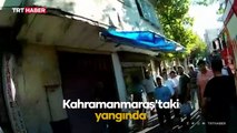 4 kardeşin yangından kurtarılma anı itfaiye kamerasına yansıdı