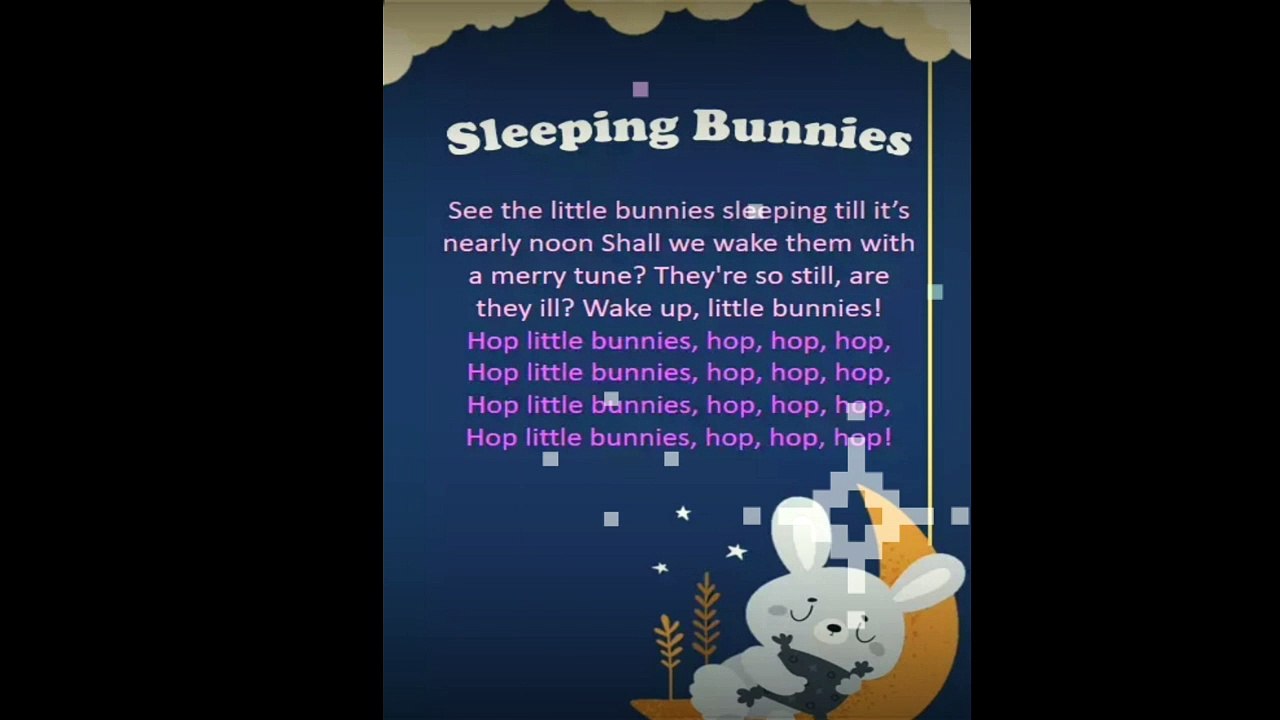 sleeping bunnies hop hop hop | sleeping bunnies poem