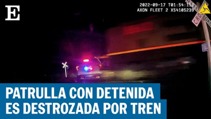 El momento en el que un tren arrolla a una patrulla en Colorado