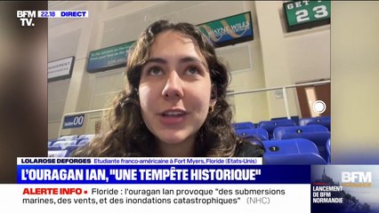Lolarose, étudiante en Floride, va dormir dans un gymnase en attendant le passage de l'ouragan Ian