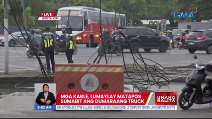 Mga kable, lumaylay matapos sumabit ang dumaraang truck | UB