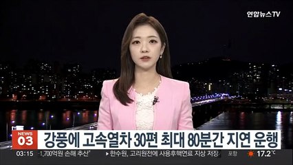 강풍에 고속열차 30편 최대 80분간 지연 운행