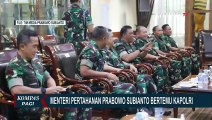 Kunjungi Kapolri Jenderal Listyo Sigit, Menhan Prabowo Berikan Cenderamata Pistol G2 Elite