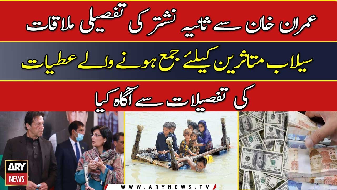 Sania Nishtar meet Imran Khan briefed over the donations collected for flood victims