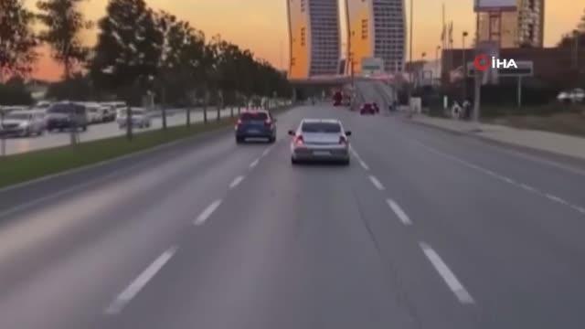 Son dakika haber: Trafikte makas atarak ilerleyen araçlar kamerada