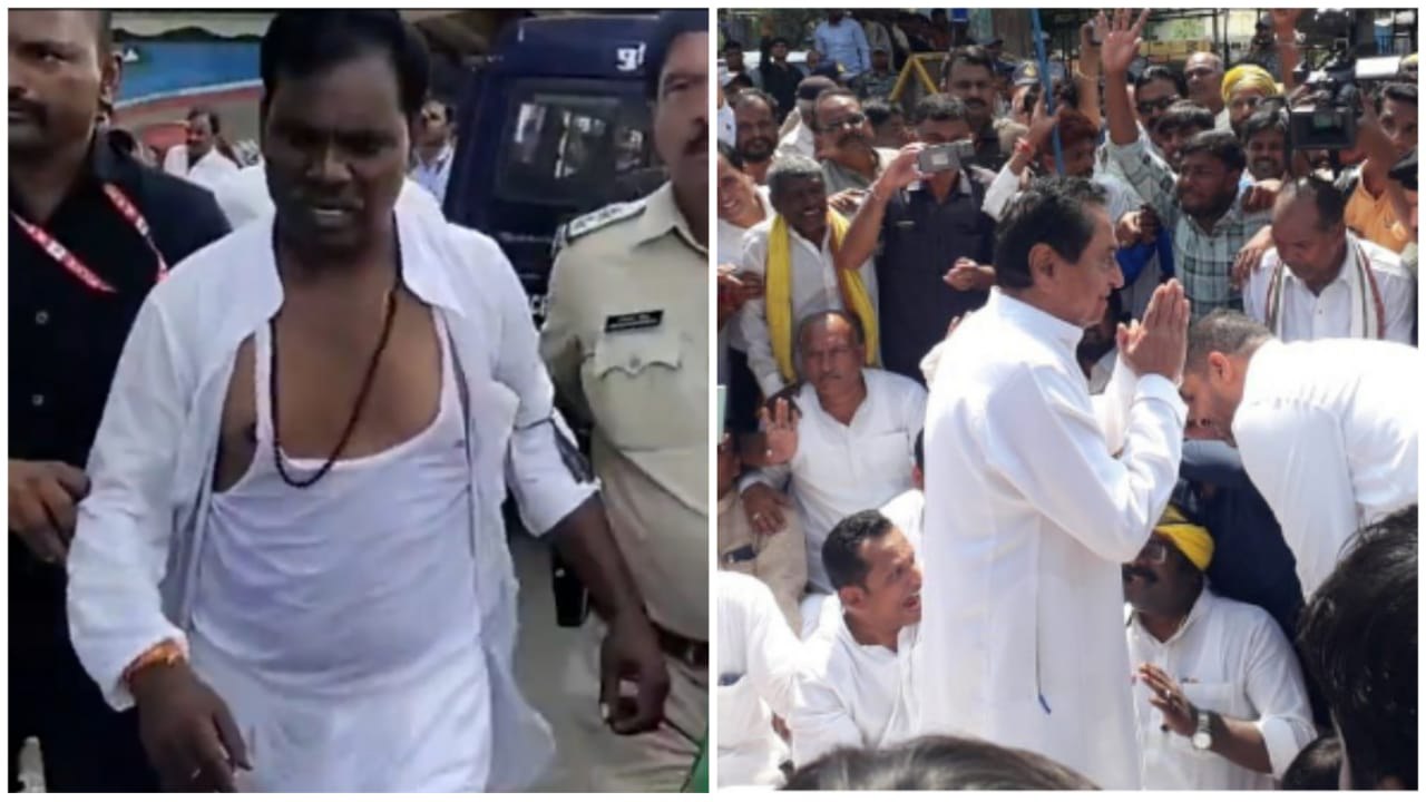 पांचीलाल मेढा को रोके जाने पर लालघाटी में कांग्रेस कार्यकर्ताओं के साथ कमलनाथ ने किया प्रदर्शन