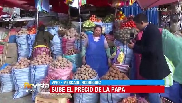 Reportan el incremento del precio de la papa en el Mercado Rodríguez de La Paz 