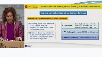 María Jesús Montero anuncia un "impuesto de solidaridad" para fortunas de más de 3 millones de euros