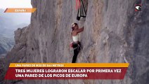 Tres mujeres lograron escalar por primera vez una pared de los Picos de Europa