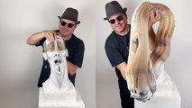 Famous artist makes viewers go awe-struck by showcasing his baffling stretchable sculpture