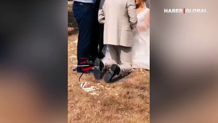 Nikah töreni esnasında damadın verdiği mesaj şoke etti!