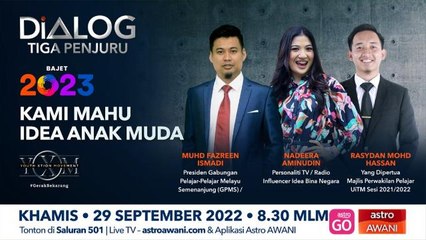 Dialog Tiga Penjuru: Kami mahu ideal anak muda