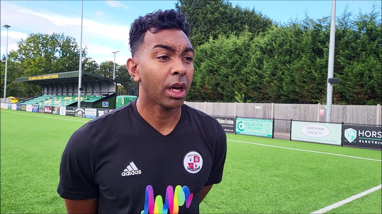 Crawley Town manager Kevin Betsy on Stevenage manager Steve Evans