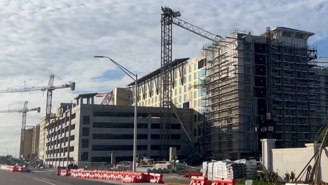 Cranes and construction sites damaged by Hurricane Ian