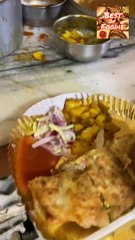 egg paratha with aloo sabji and souce famous street food india