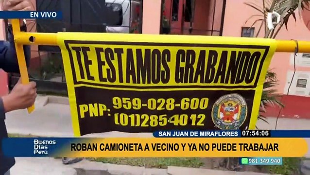 Impulsor de cámaras de seguridad en barrio de SJM sufre el robo de su camioneta