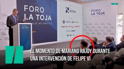 El momento de Mariano Rajoy durante una intervención de Felipe VI