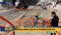 Bloquean Panamericana Sur para evitar desalojo de 300 familias por parte de inmobiliaria