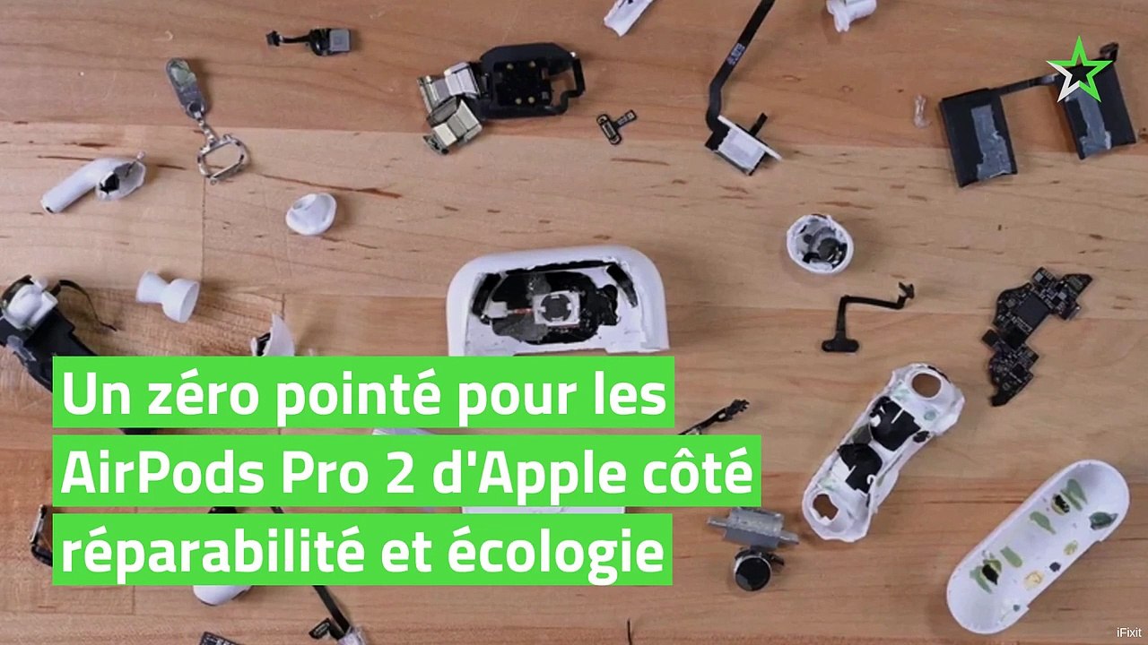 Zéro pointé pour les AirPods Pro 2 d'Apple côté réparabilité et environnement