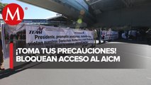 Bloquean acceso a terminal 1 del AICM por jubilados