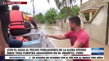 #HCHYoro | ¡Anegados! Con el agua hasta el cuello pobladores del Estero de Indio en El Negrito