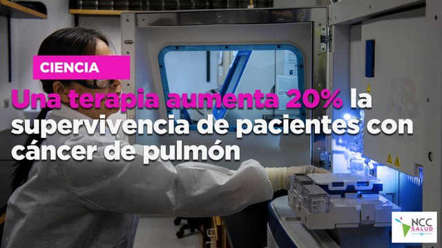 Una terapia aumenta 20% la supervivencia de pacientes con cáncer de pulmón