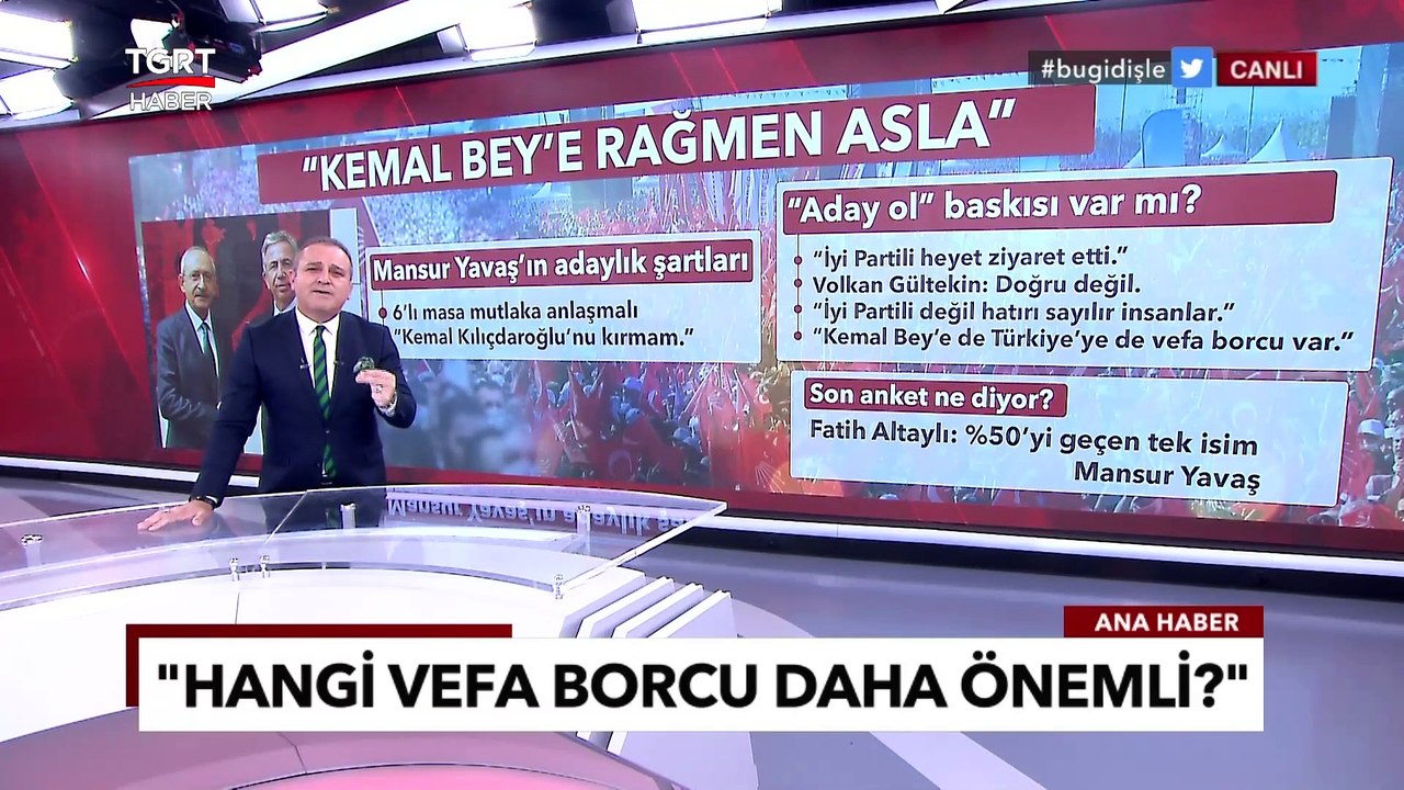 Fatih Altaylı Sürpriz Anketi Açıkladı! Yüzde 50'yi Geçebilen Tek Kişi Mansur Yavaş! - TGRT Ana Haber