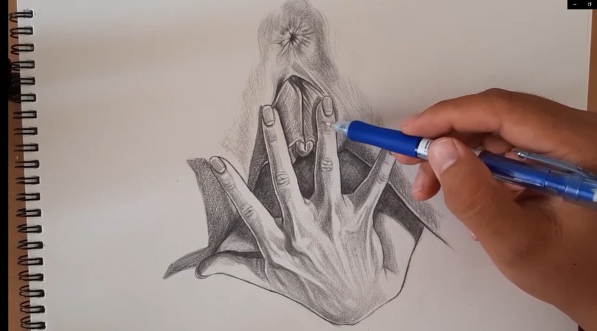 Hands drawing tutorial